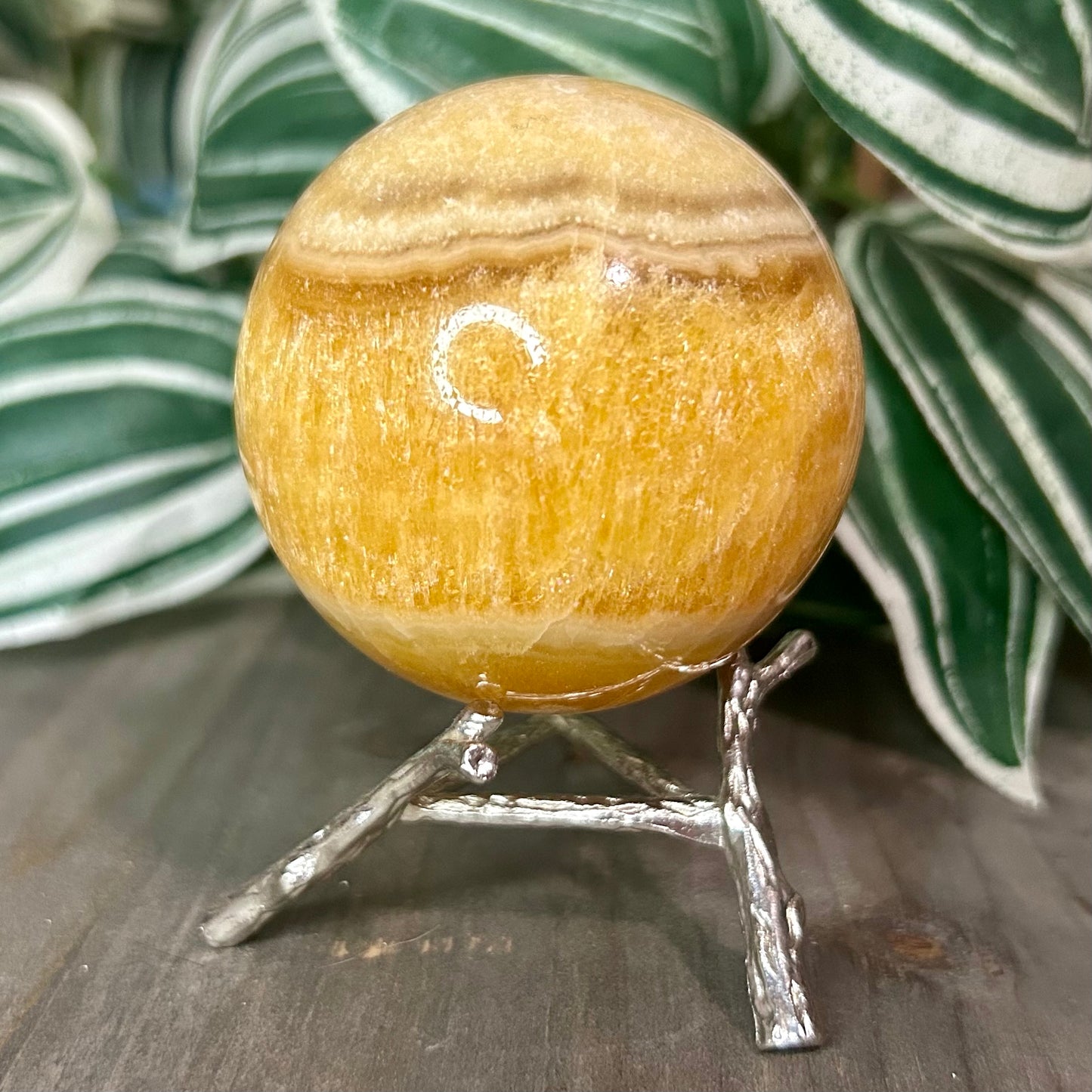 orange calcite sphere