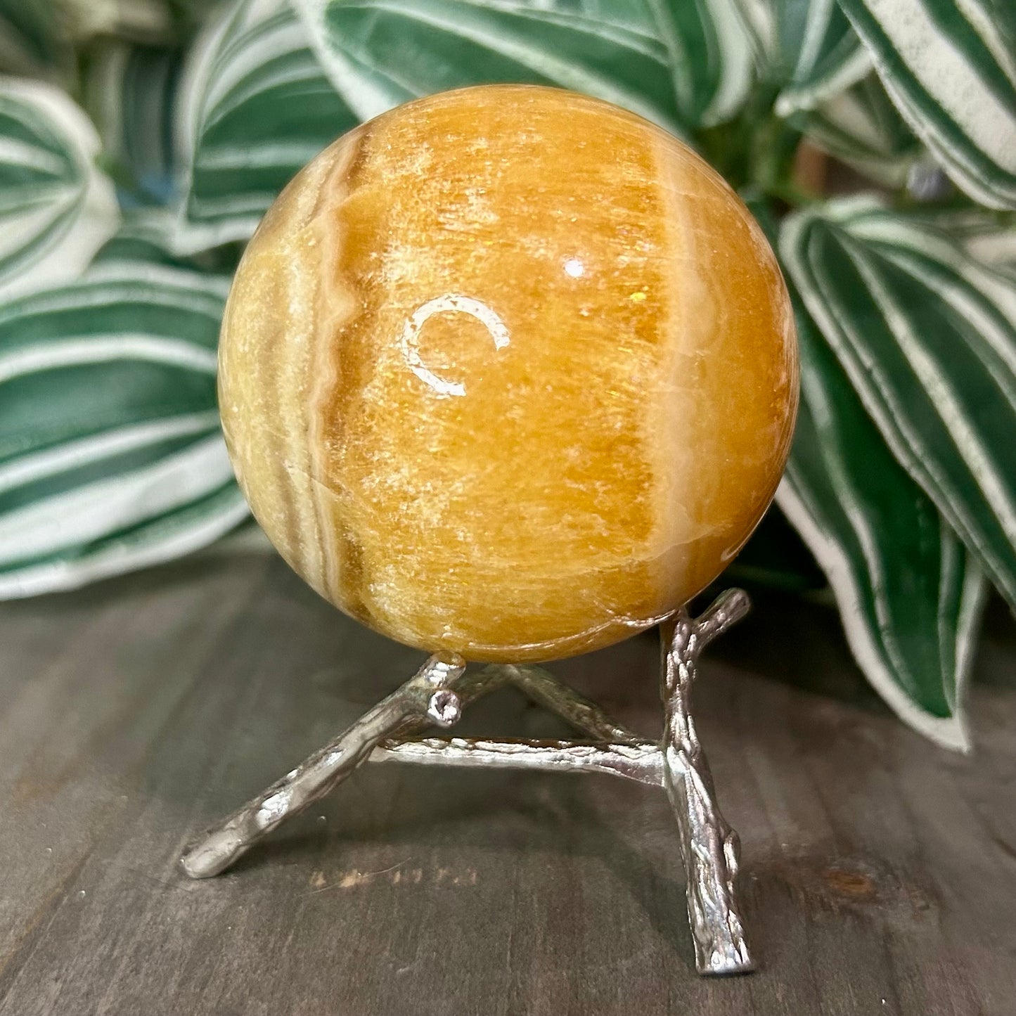 orange calcite sphere