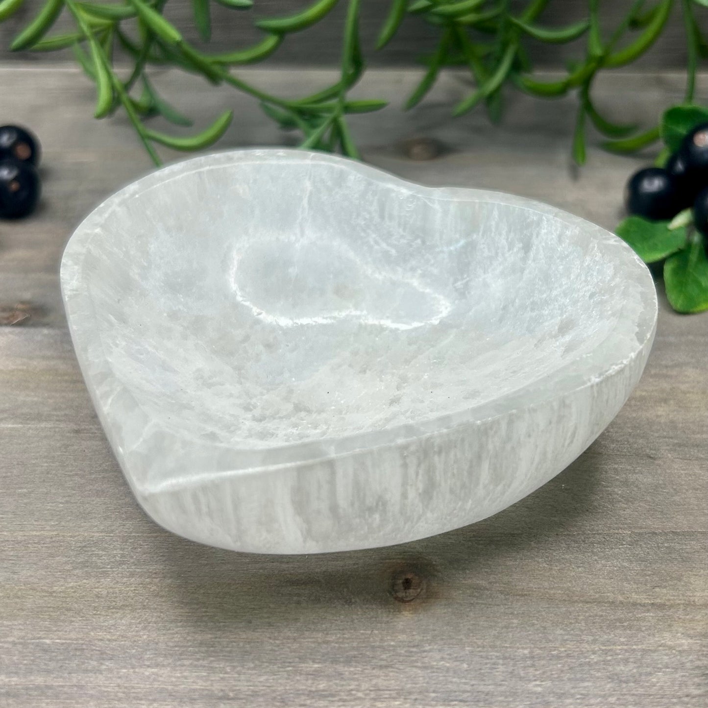 selenite heart bowl