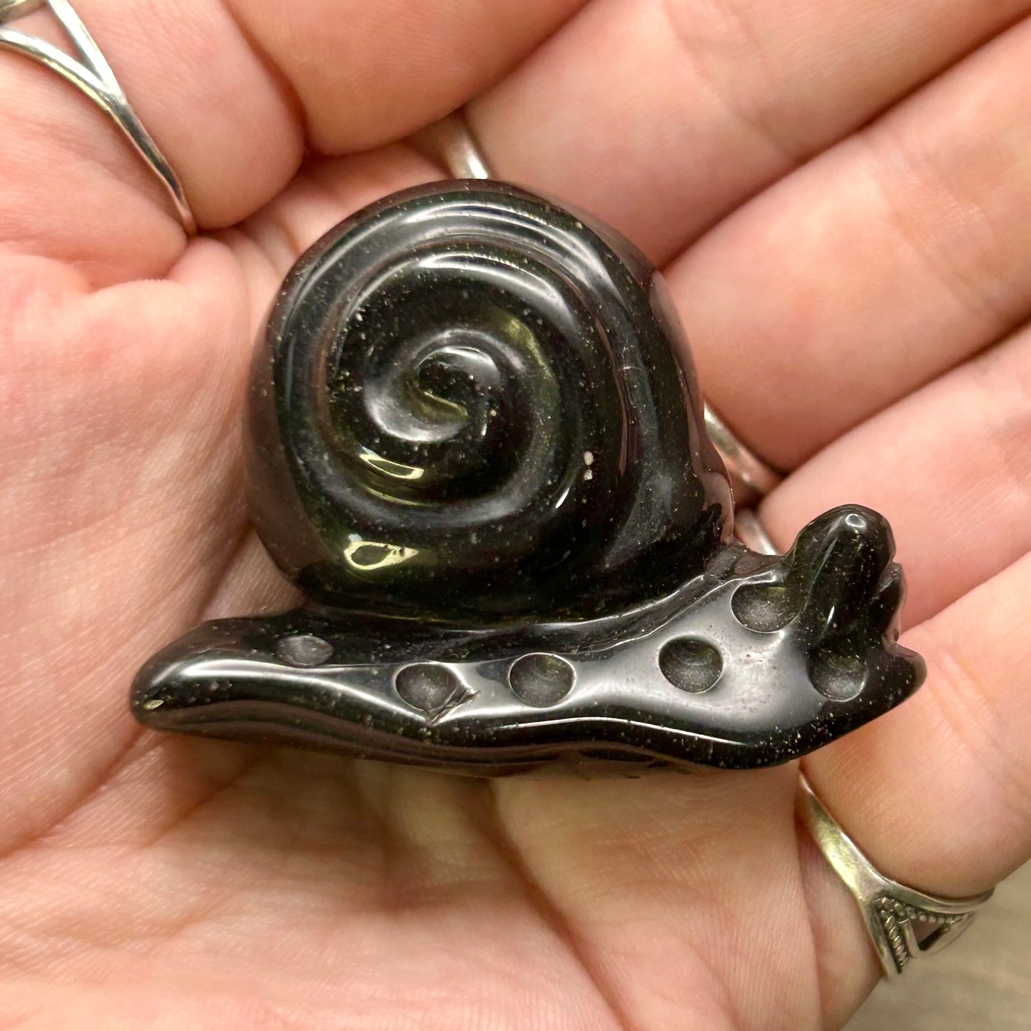 gold sheen obsidian snail