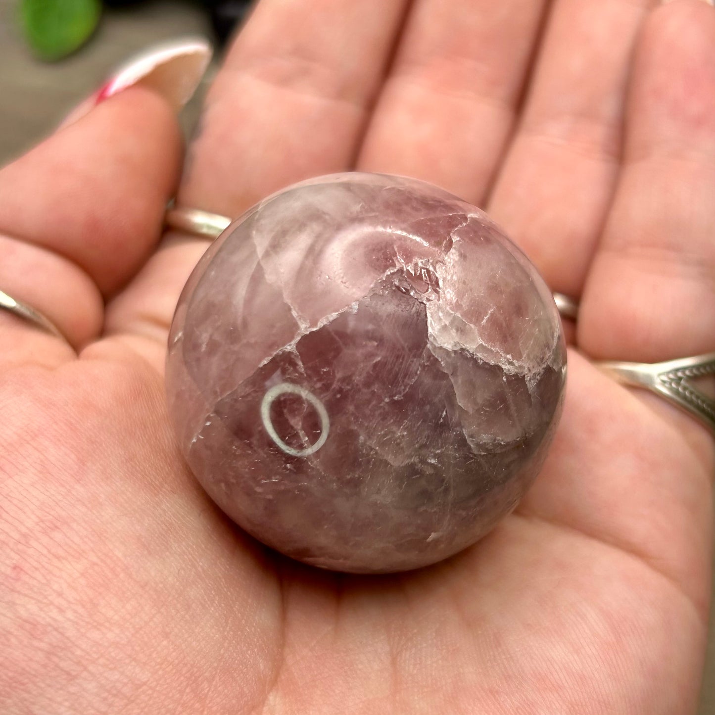 lavender rose quartz sphere