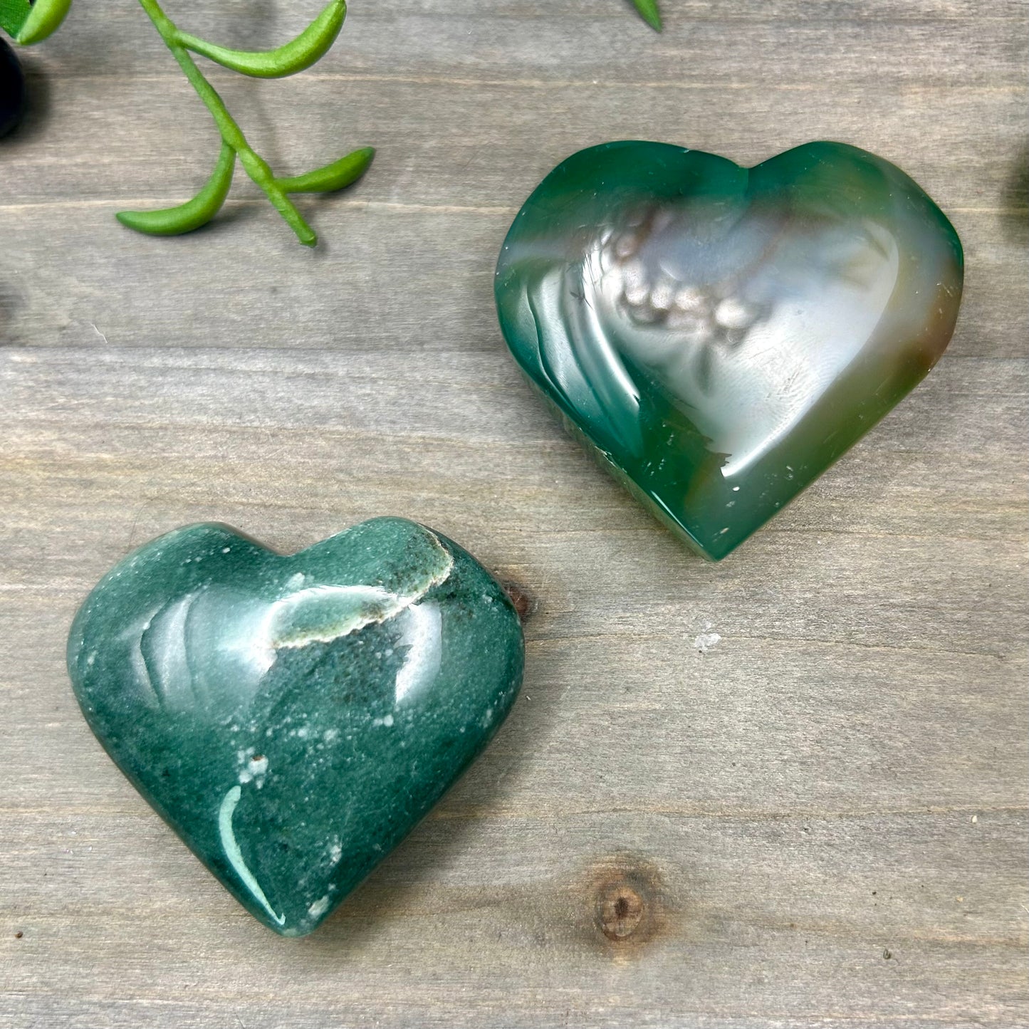 moss agate heart