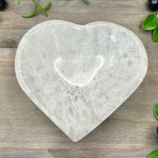 selenite heart bowl