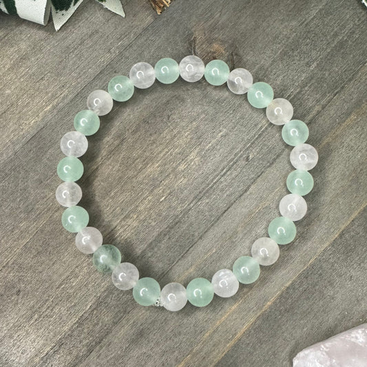 rose quartz + aventurine bracelet