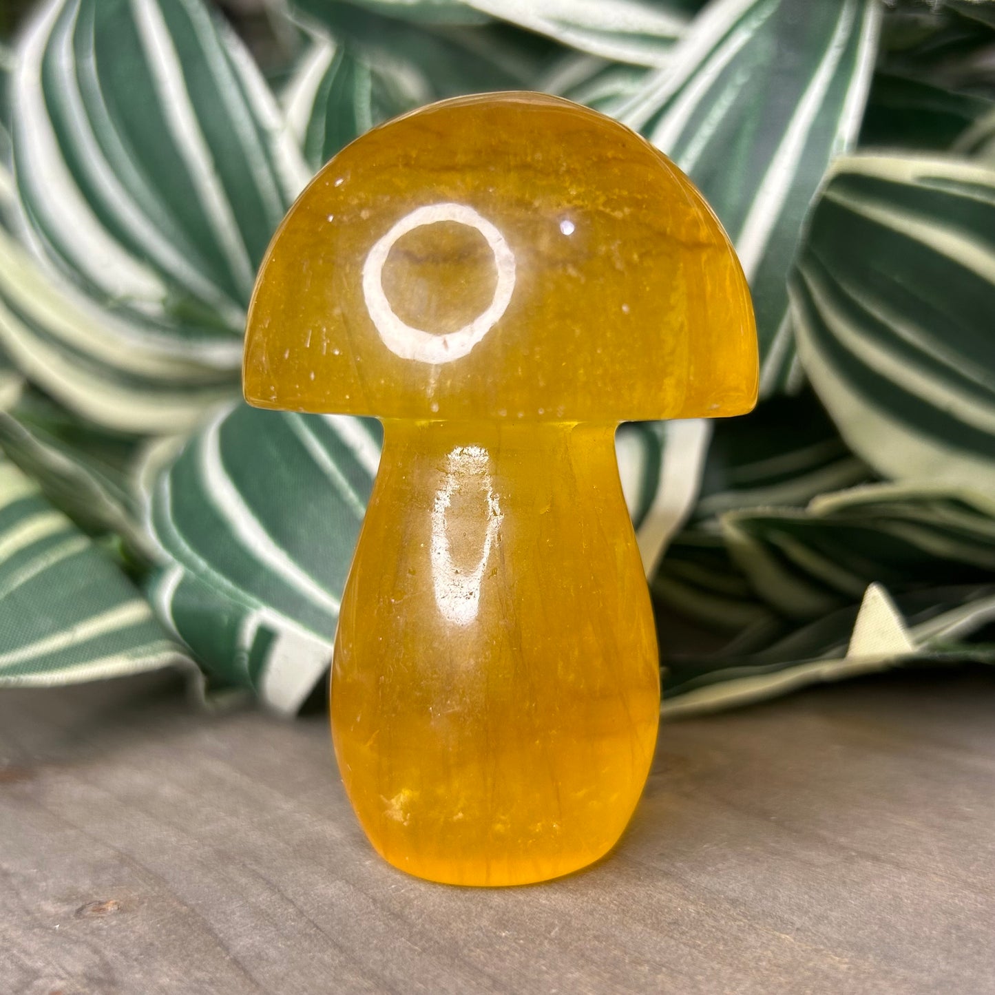 yellow fluorite mushroom