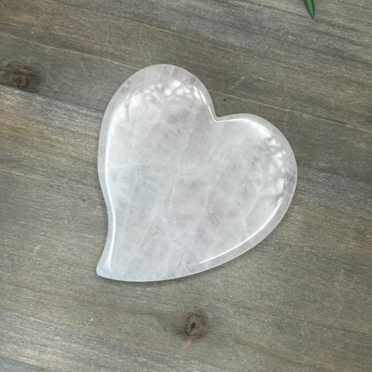 rose quartz heart slab