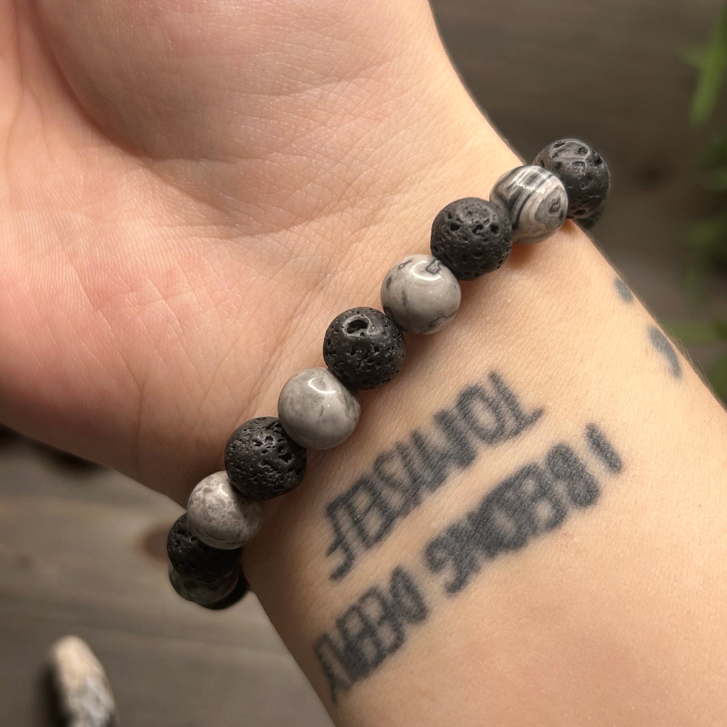 picasso jasper+lava stone bracelet