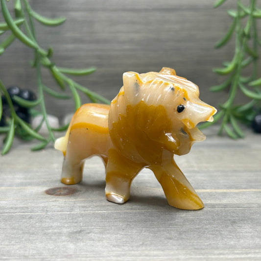 orange calcite lion