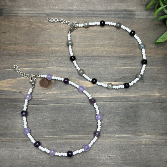 beaded crystal anklet