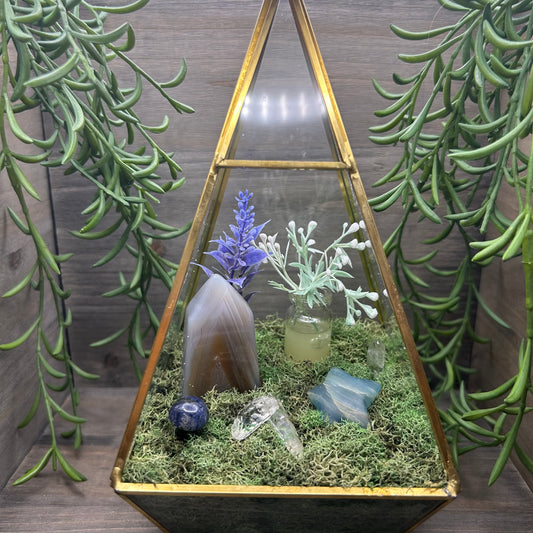agate+blue onyx terrarium