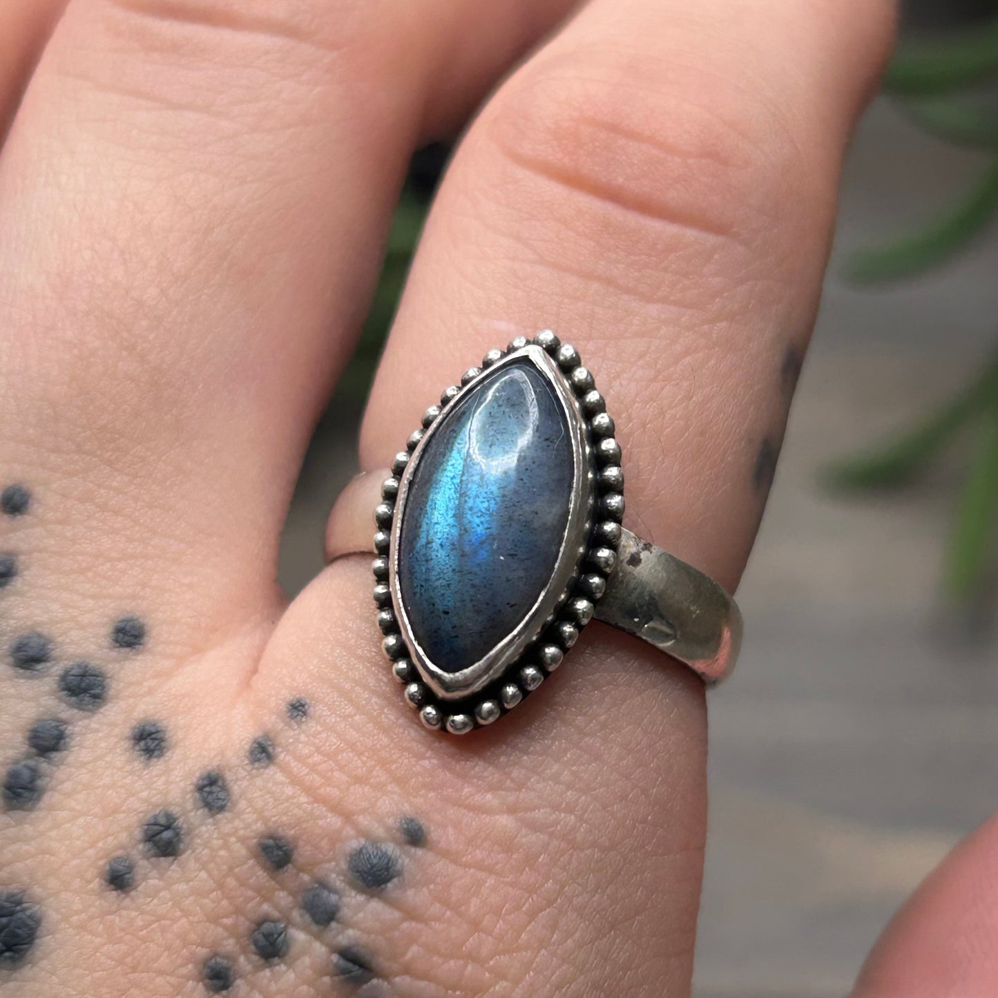 labradorite ring (sz 8)