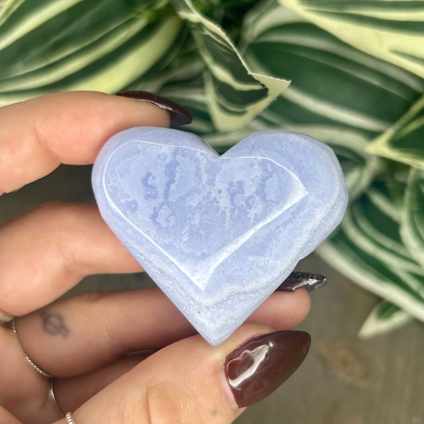 blue lace agate heart