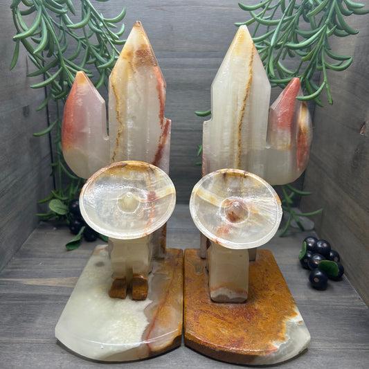 vintage onyx cowboy bookends