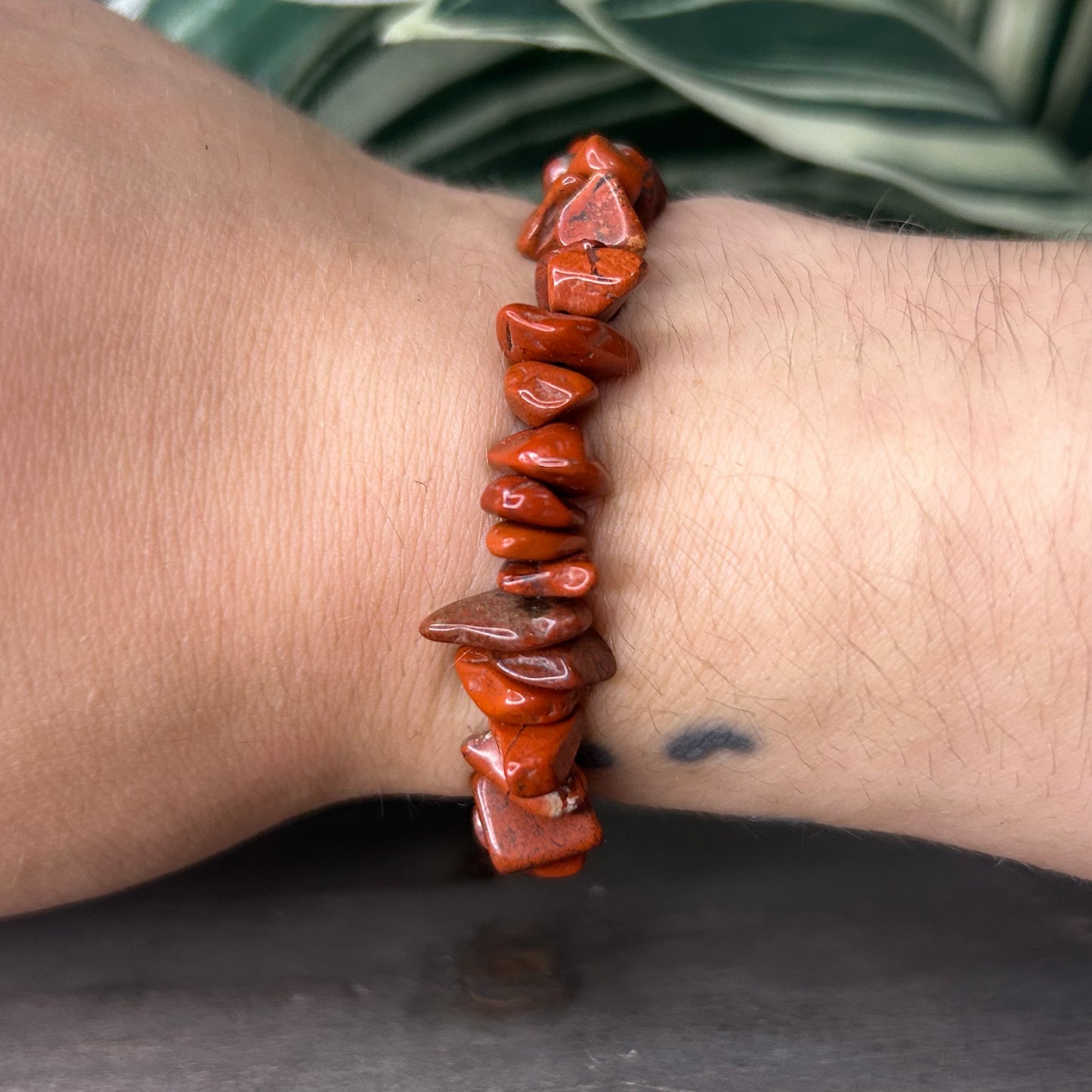 red jasper chip bracelet