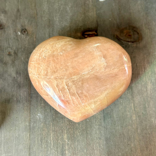 peach moonstone heart