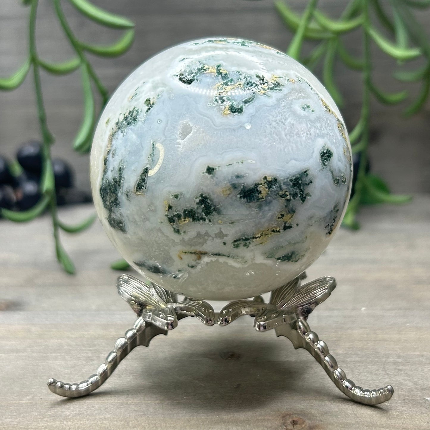 moss agate sphere