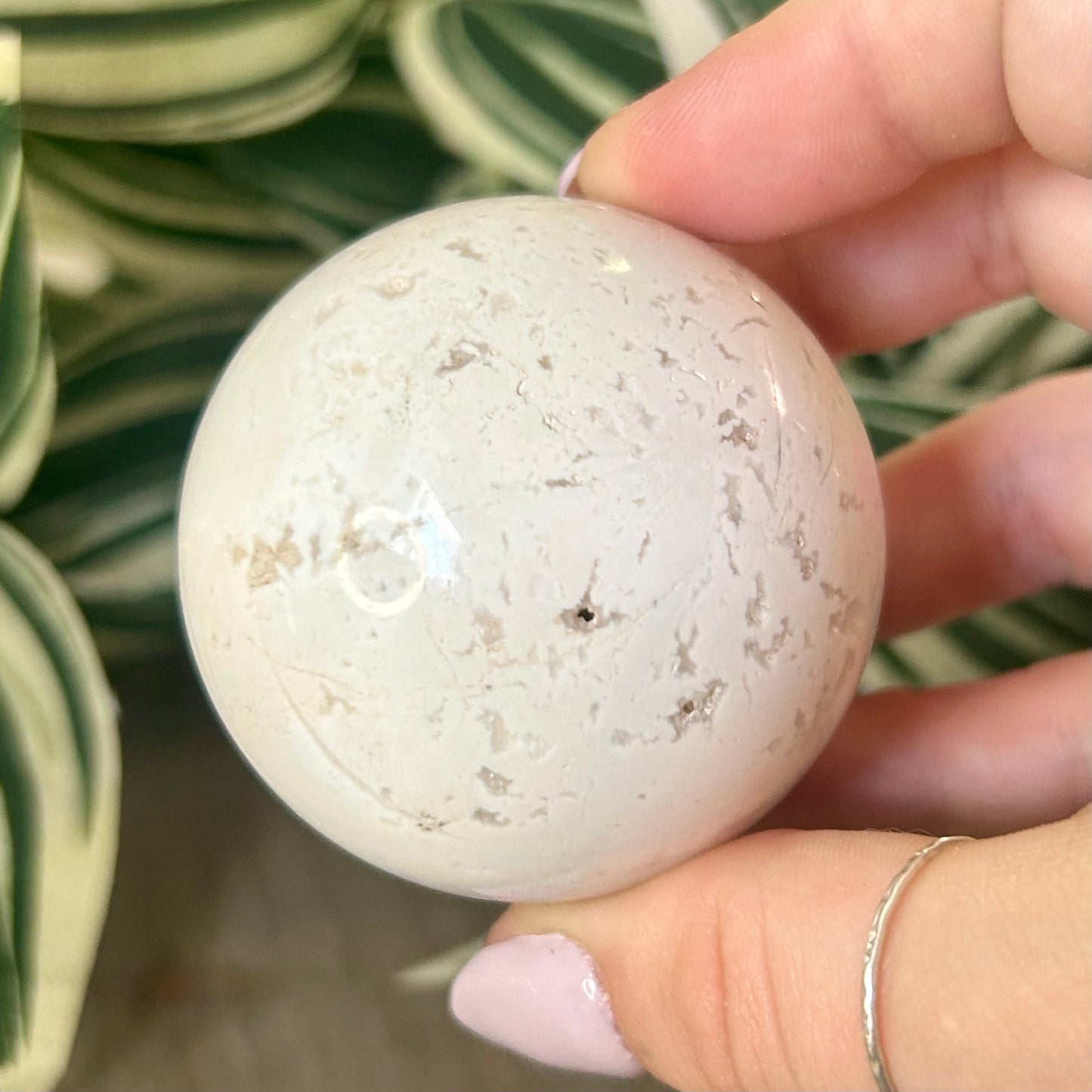 white agate sphere