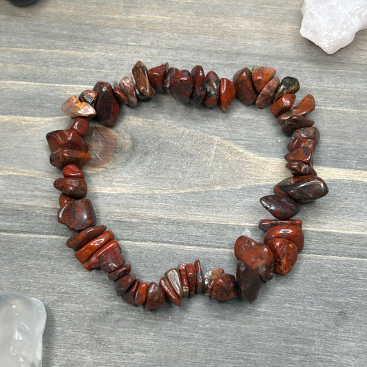 red jasper chip bracelet