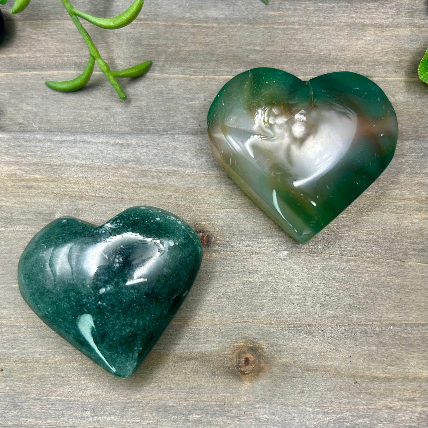 moss agate heart