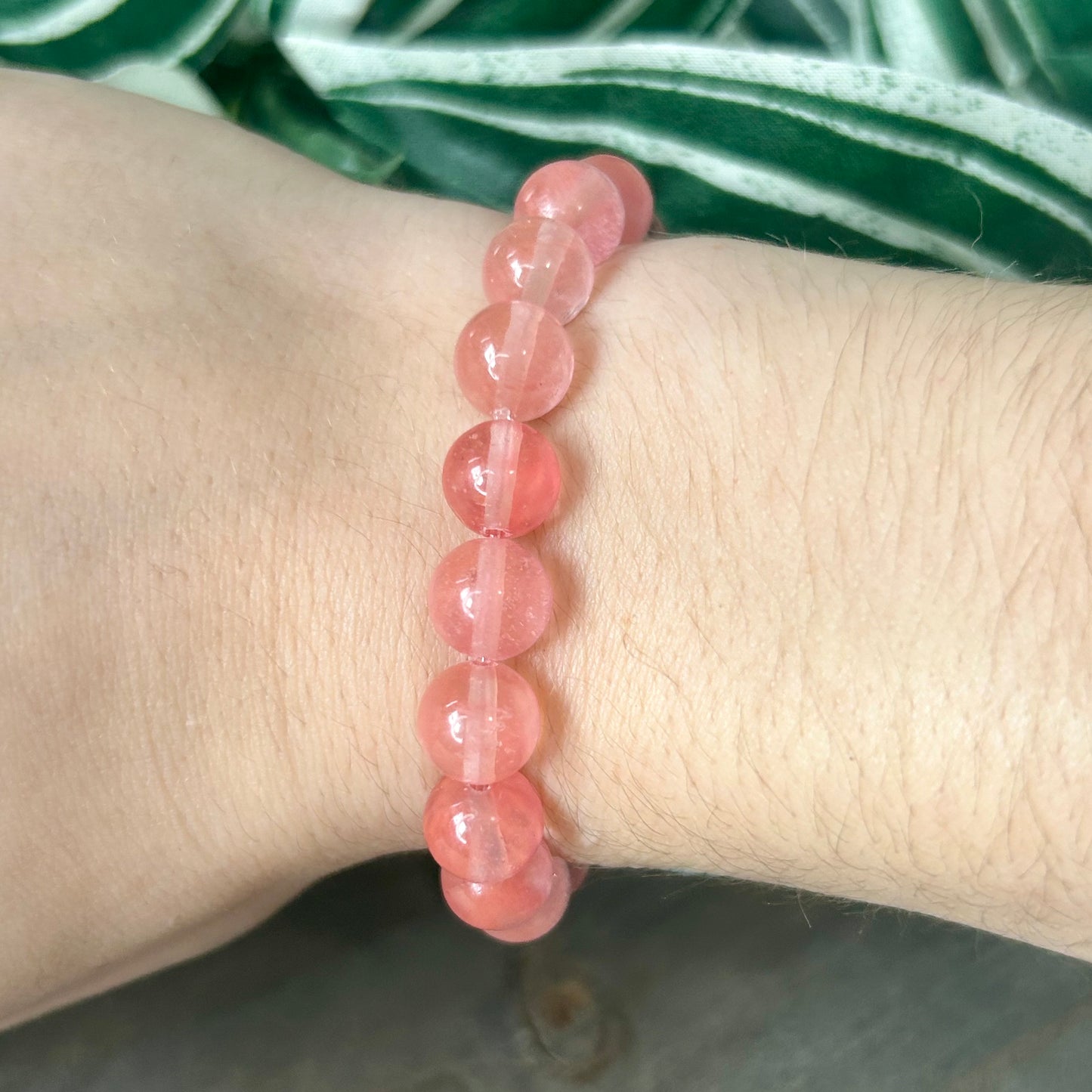 cherry quartz bracelet