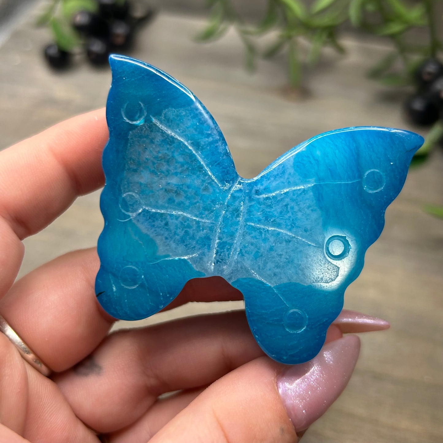 dyed agate butterfly