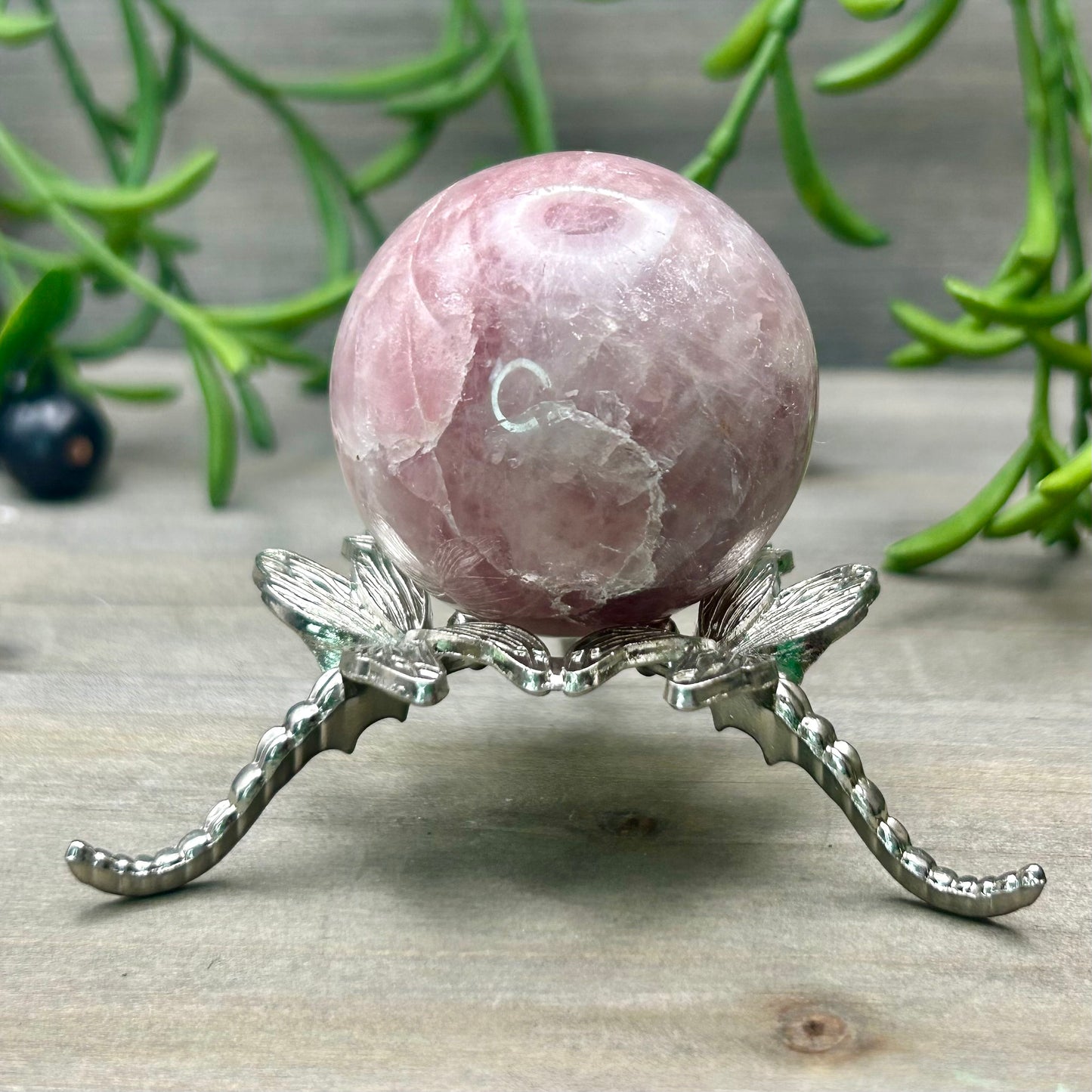 lavender rose quartz sphere