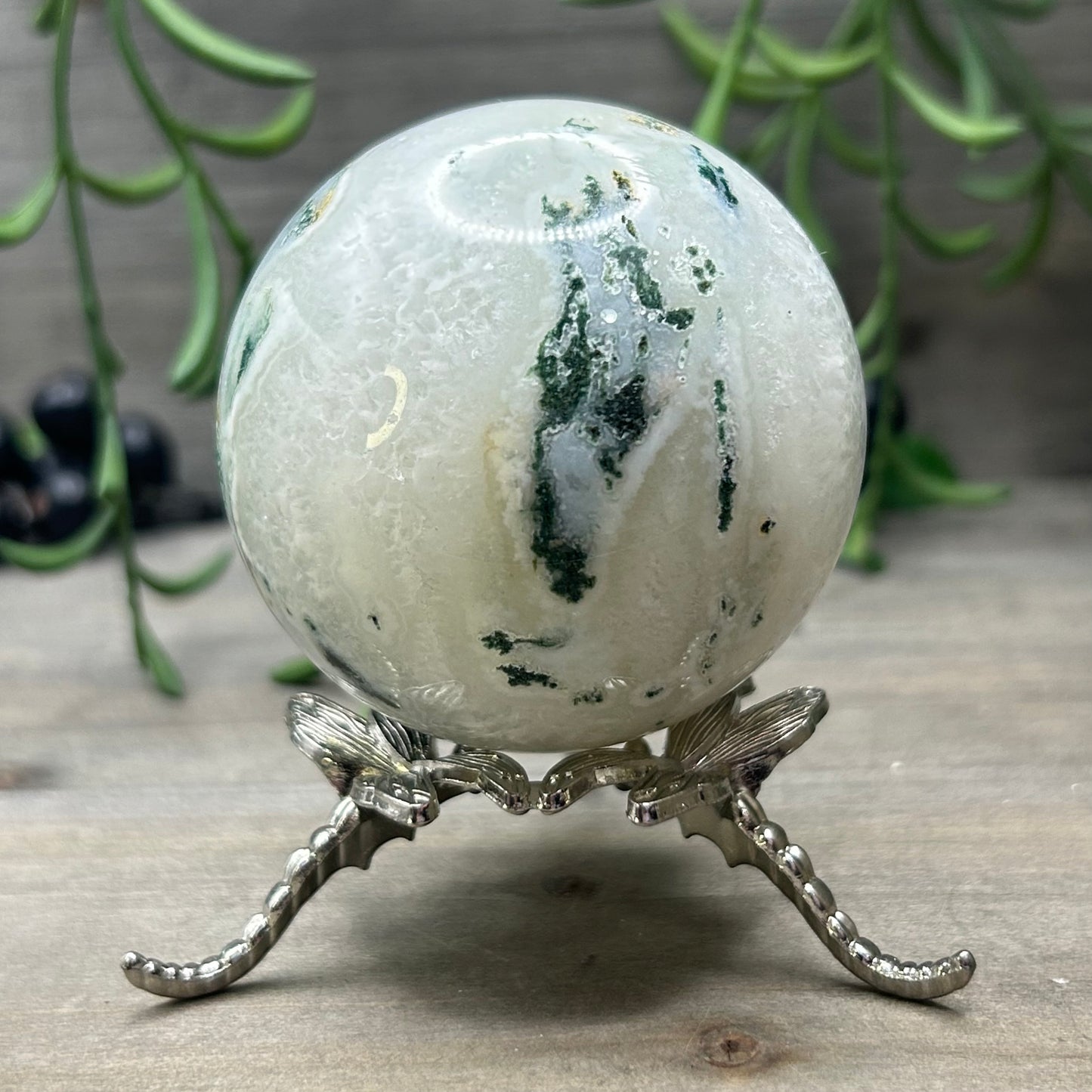 moss agate sphere