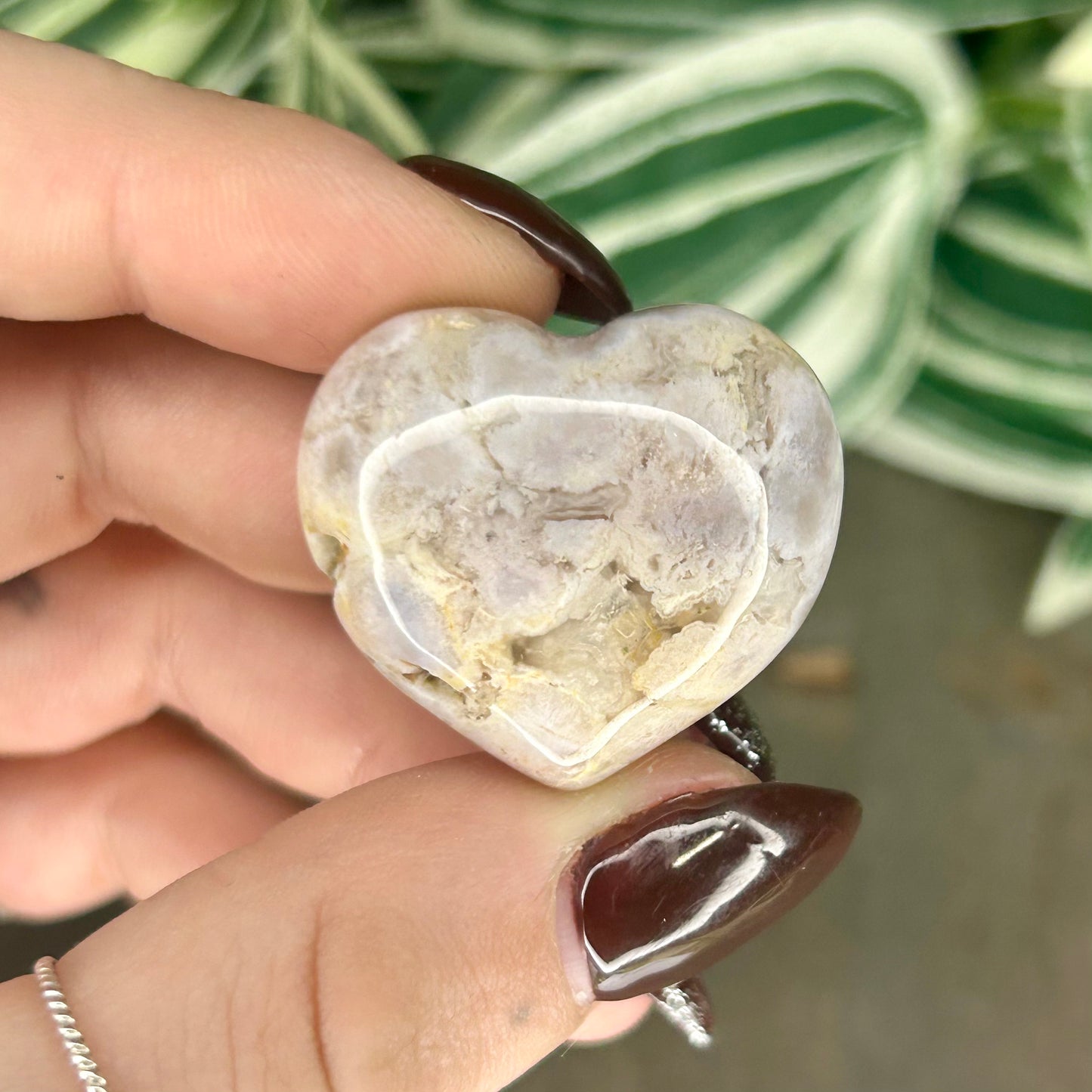 flower agate heart