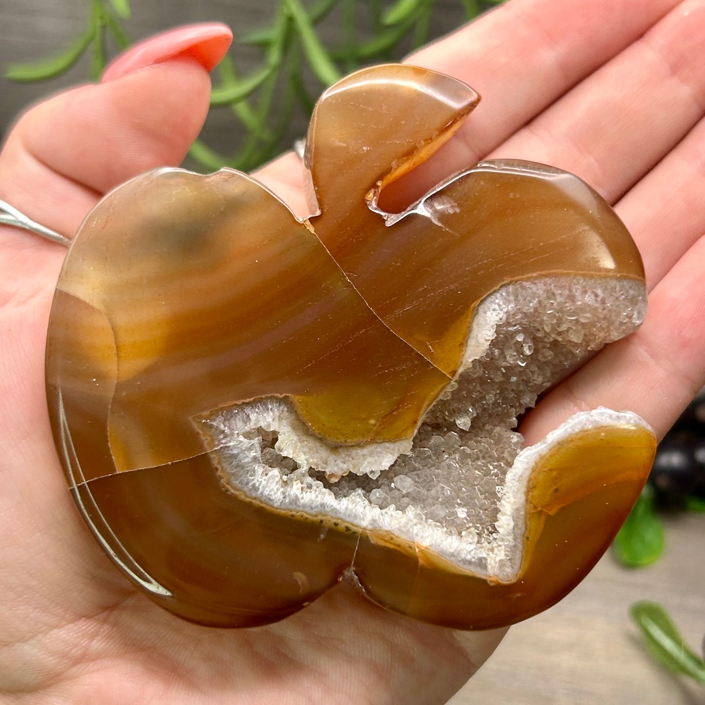 druzy carnelian agate apple