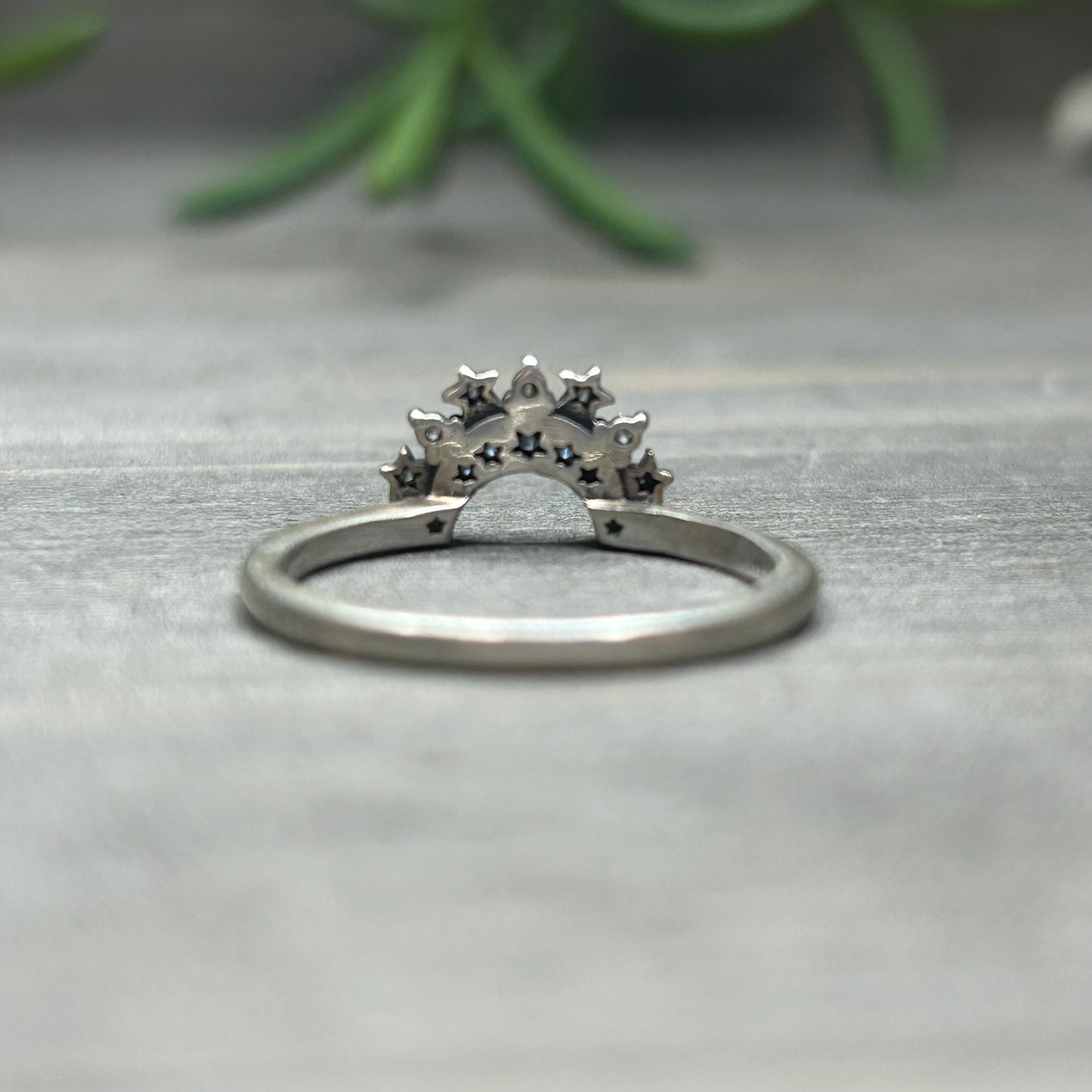 cubic zirconia moon ring (sz 6)
