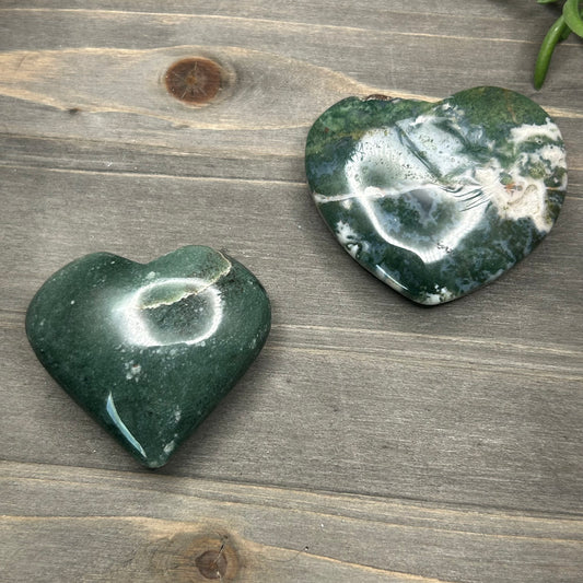 moss agate heart