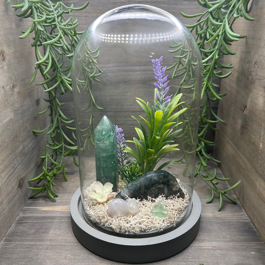fluorite+moss agate terrarium