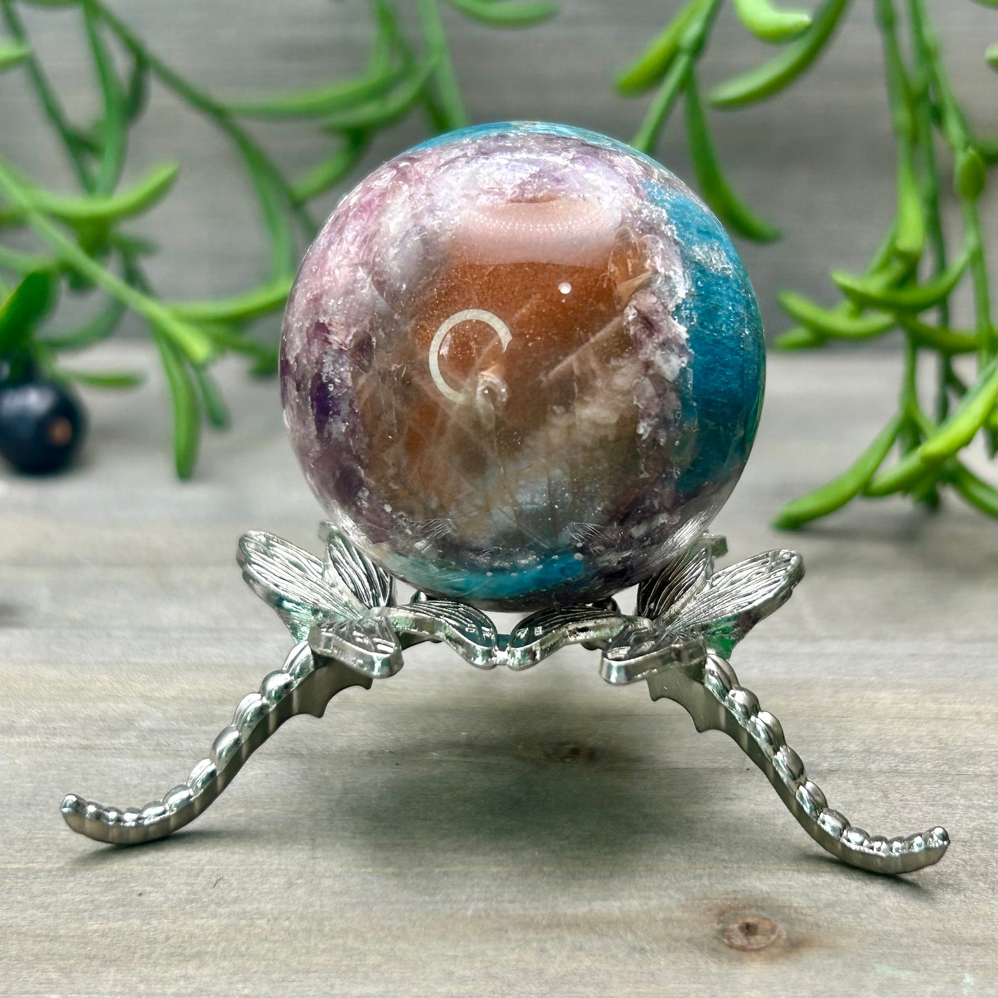 sunstone/apatite/lepidolite sphere