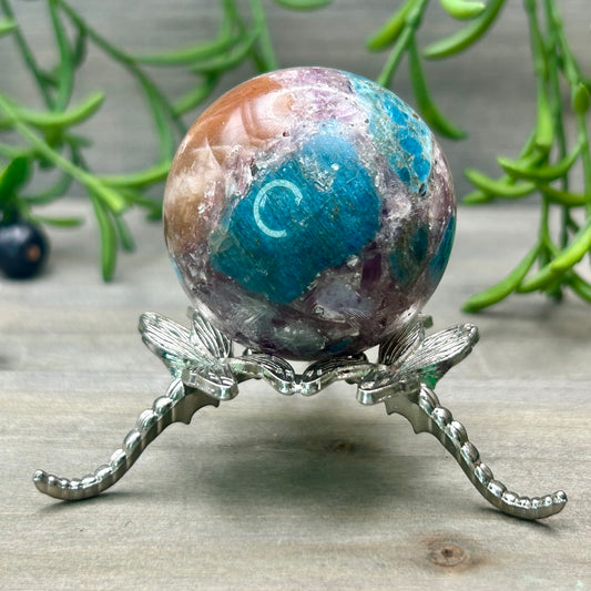 sunstone/apatite/lepidolite sphere