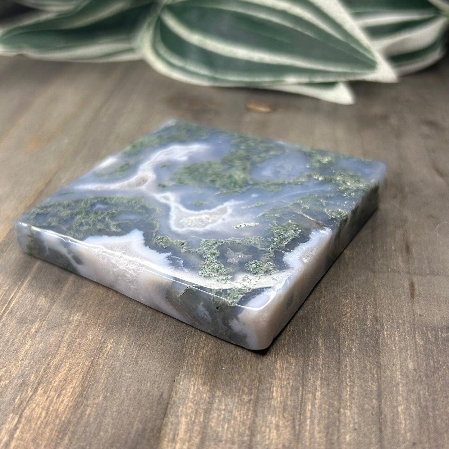 druzy moss agate slab