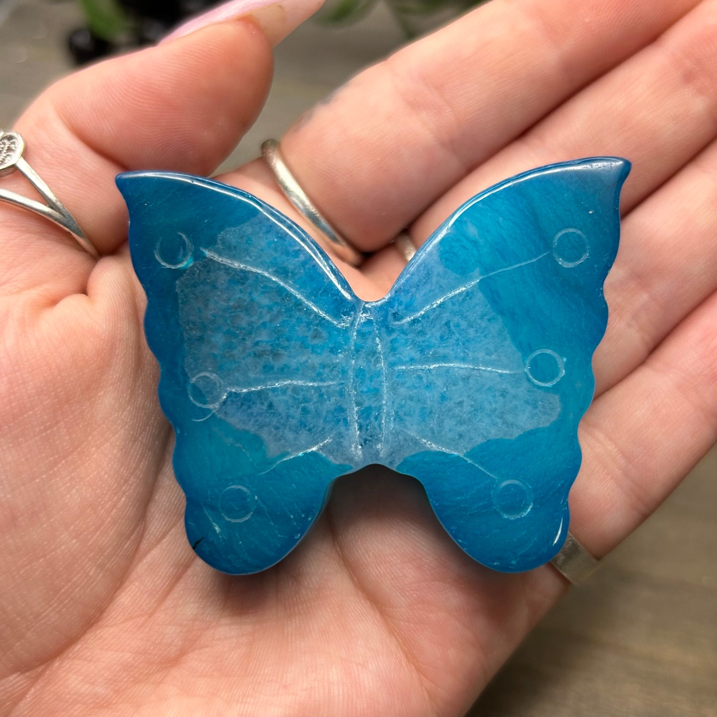 dyed agate butterfly