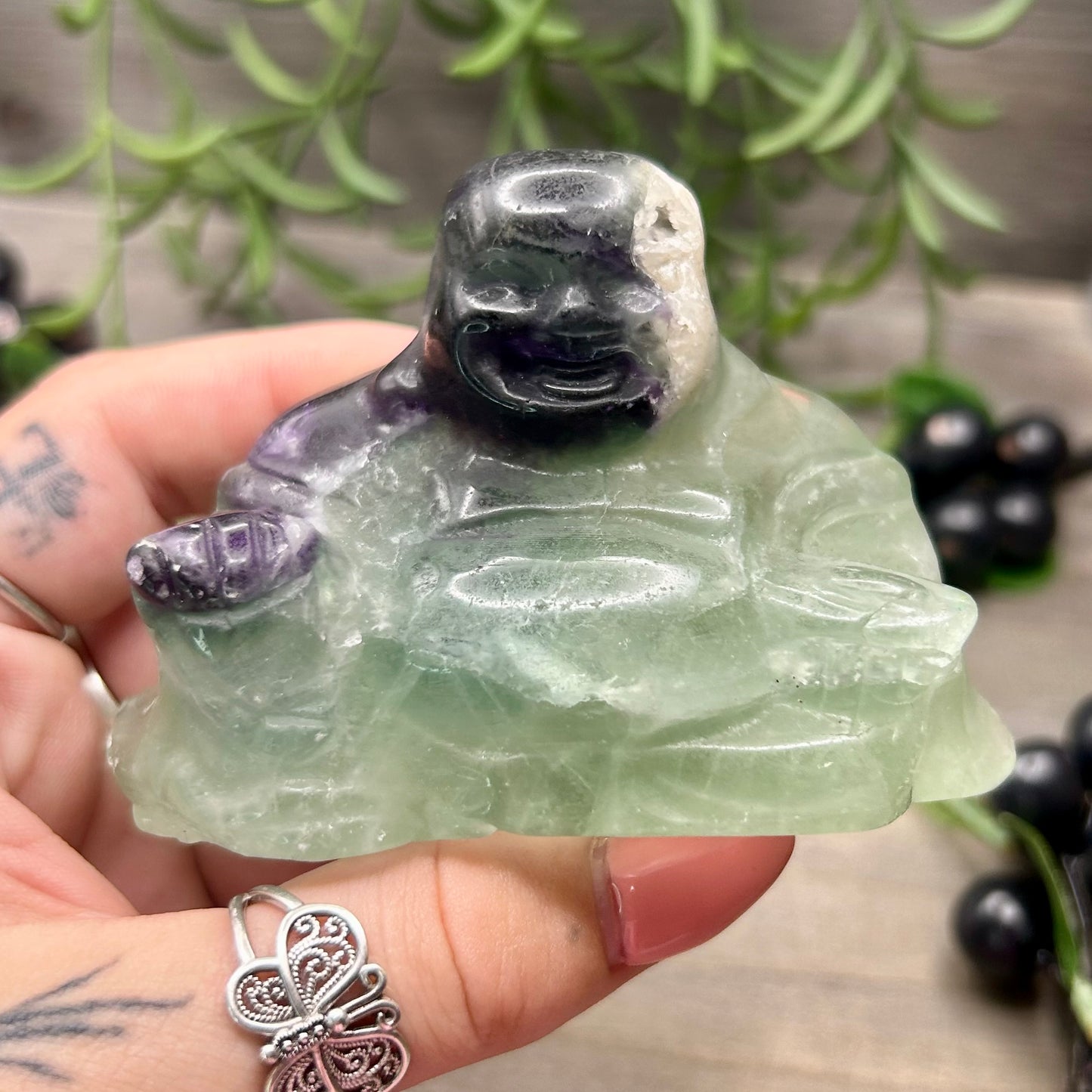 large fluorite buddha (chipped)