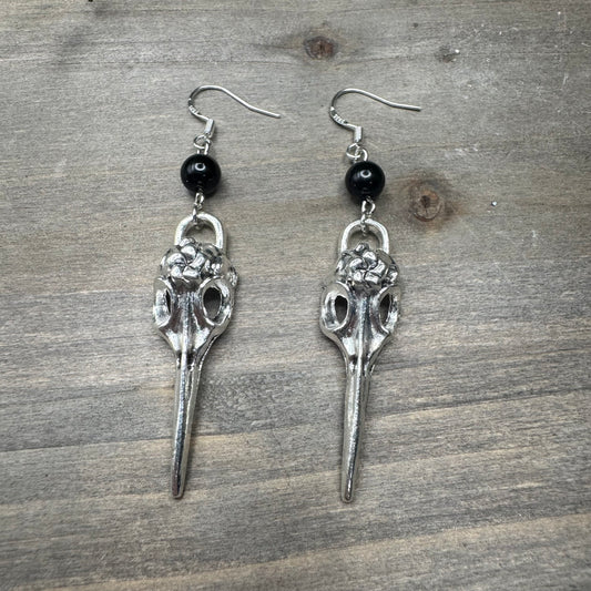 raven skull dangles