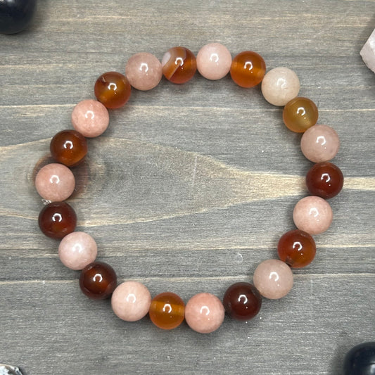 carnelian+sunstone bracelet