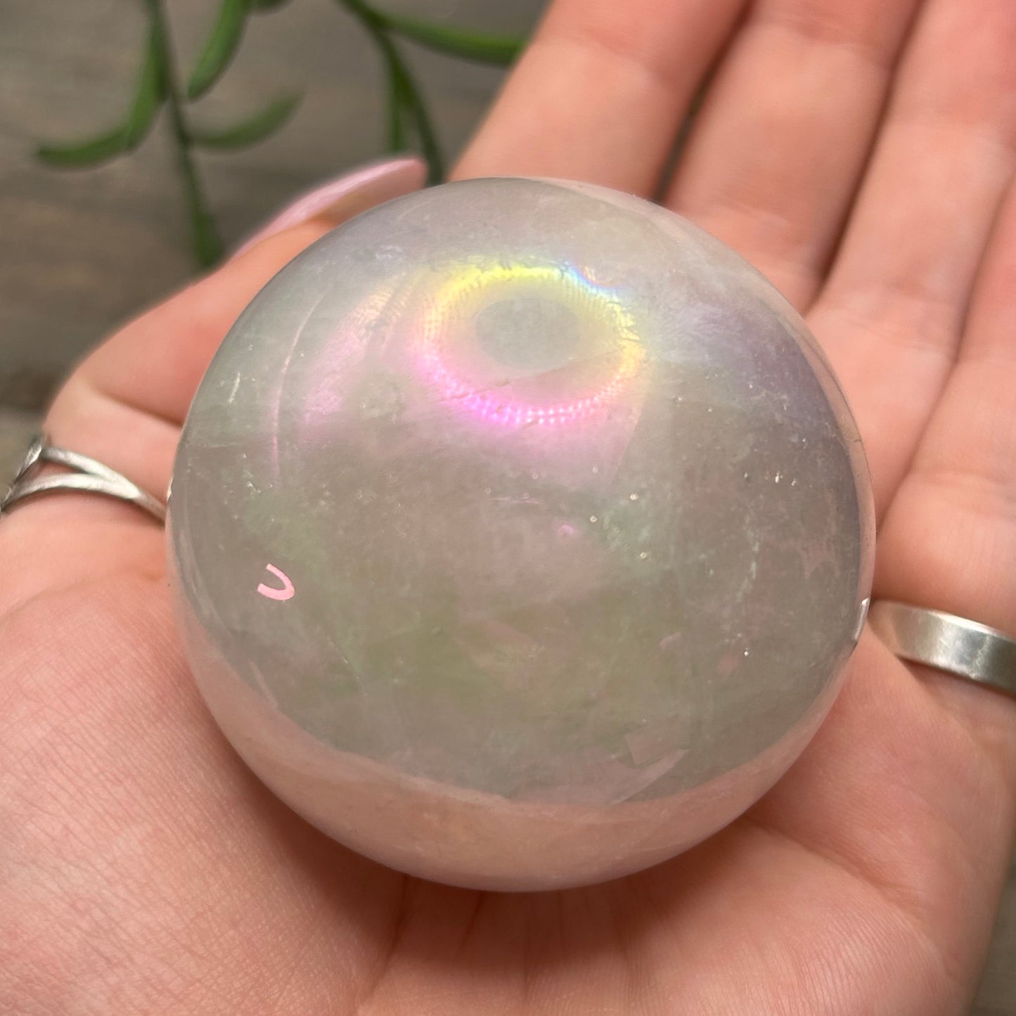 aura rose quartz sphere