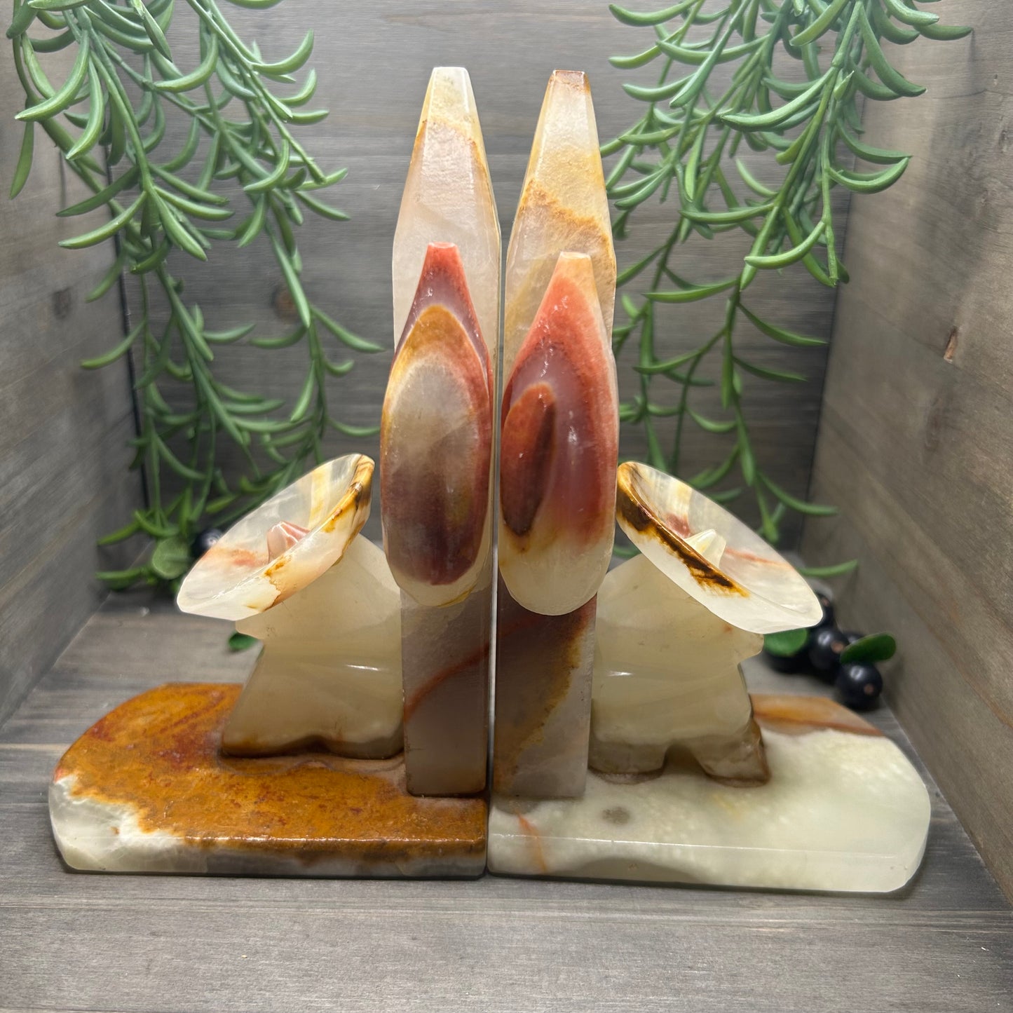 vintage onyx cowboy bookends