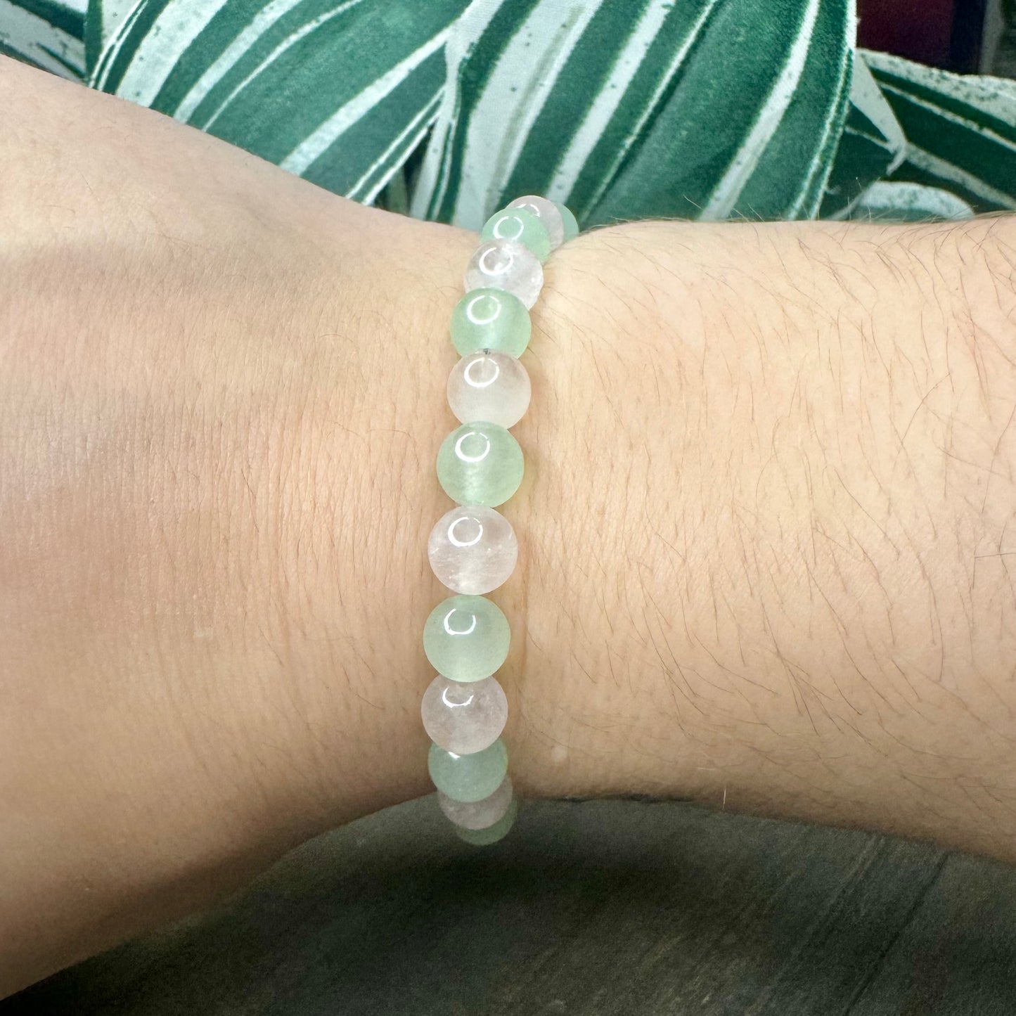 rose quartz + aventurine bracelet