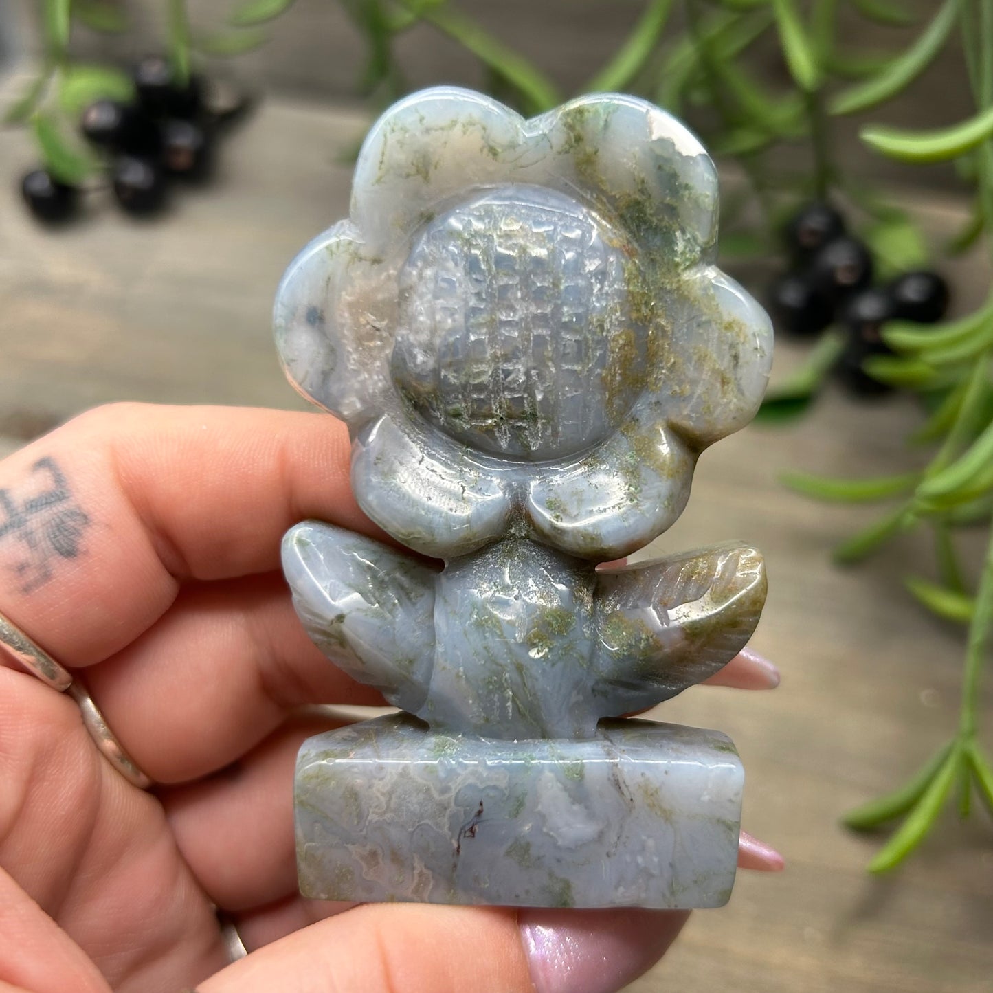 moss agate sunflower