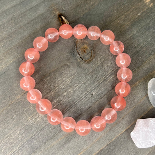 cherry quartz bracelet