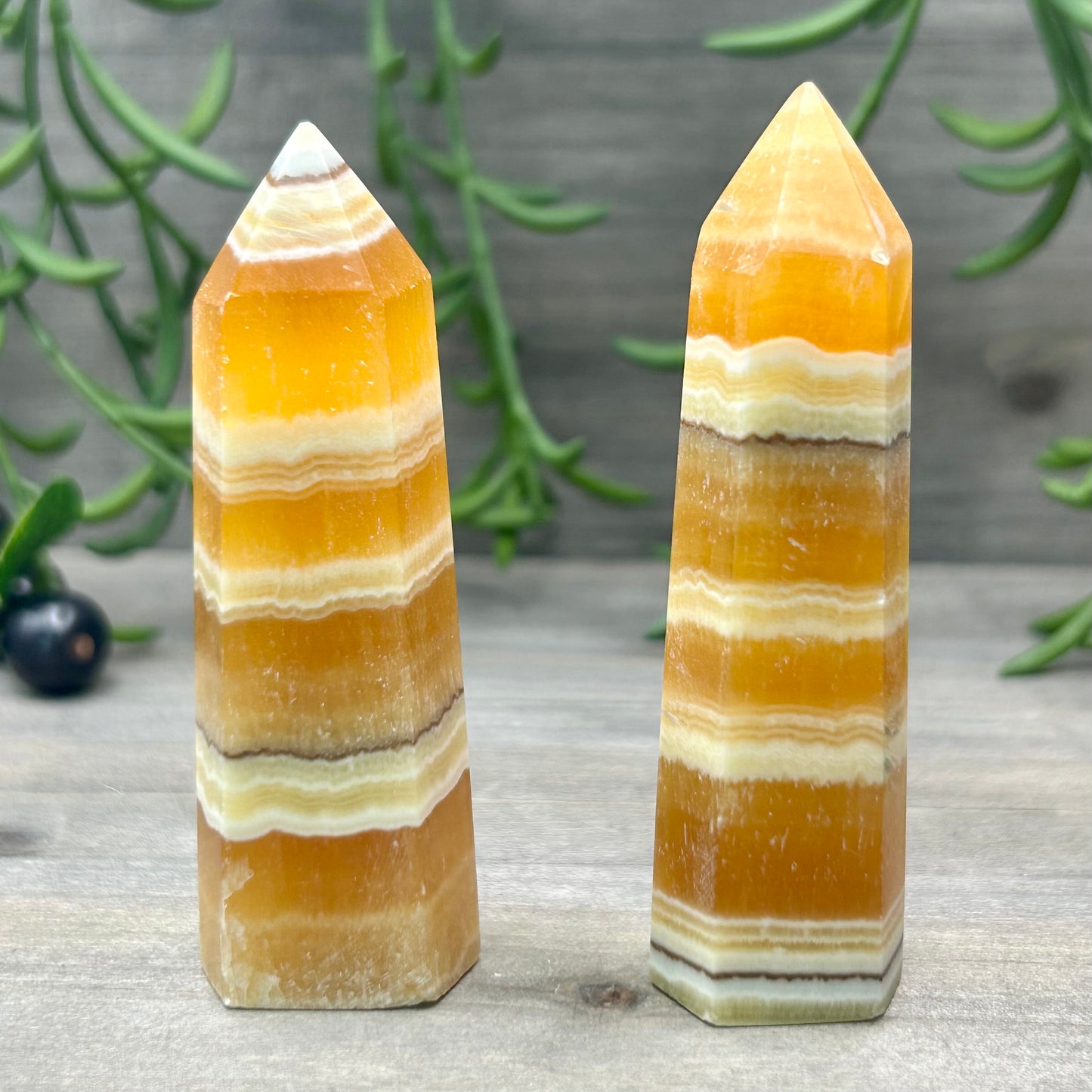 honey calcite tower