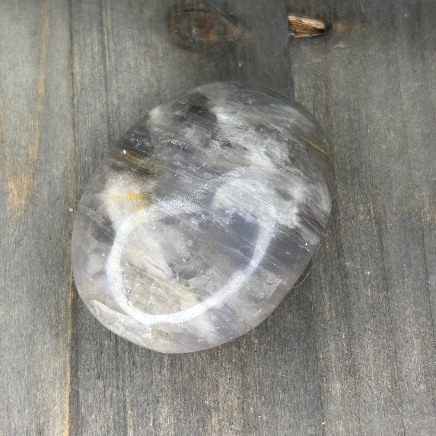 blue rose quartz palm stone