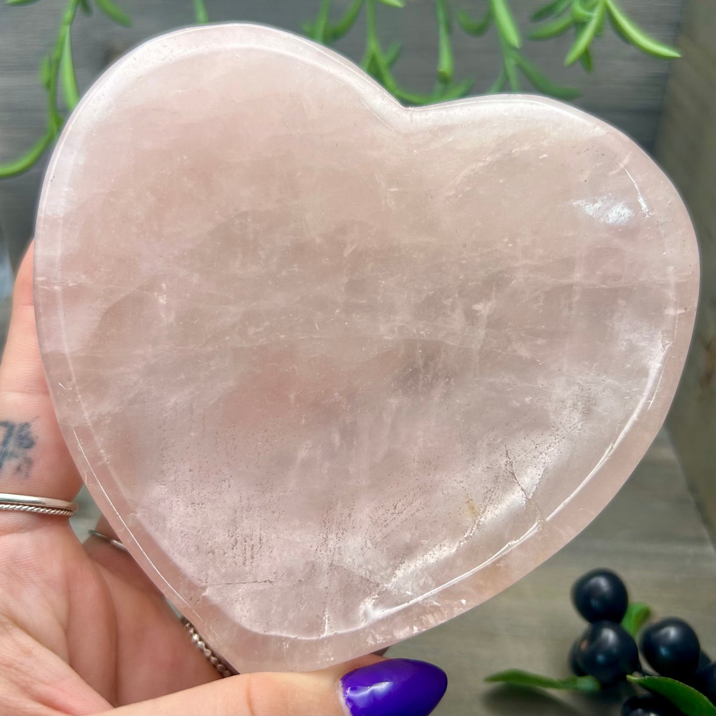 rose quartz heart bowl