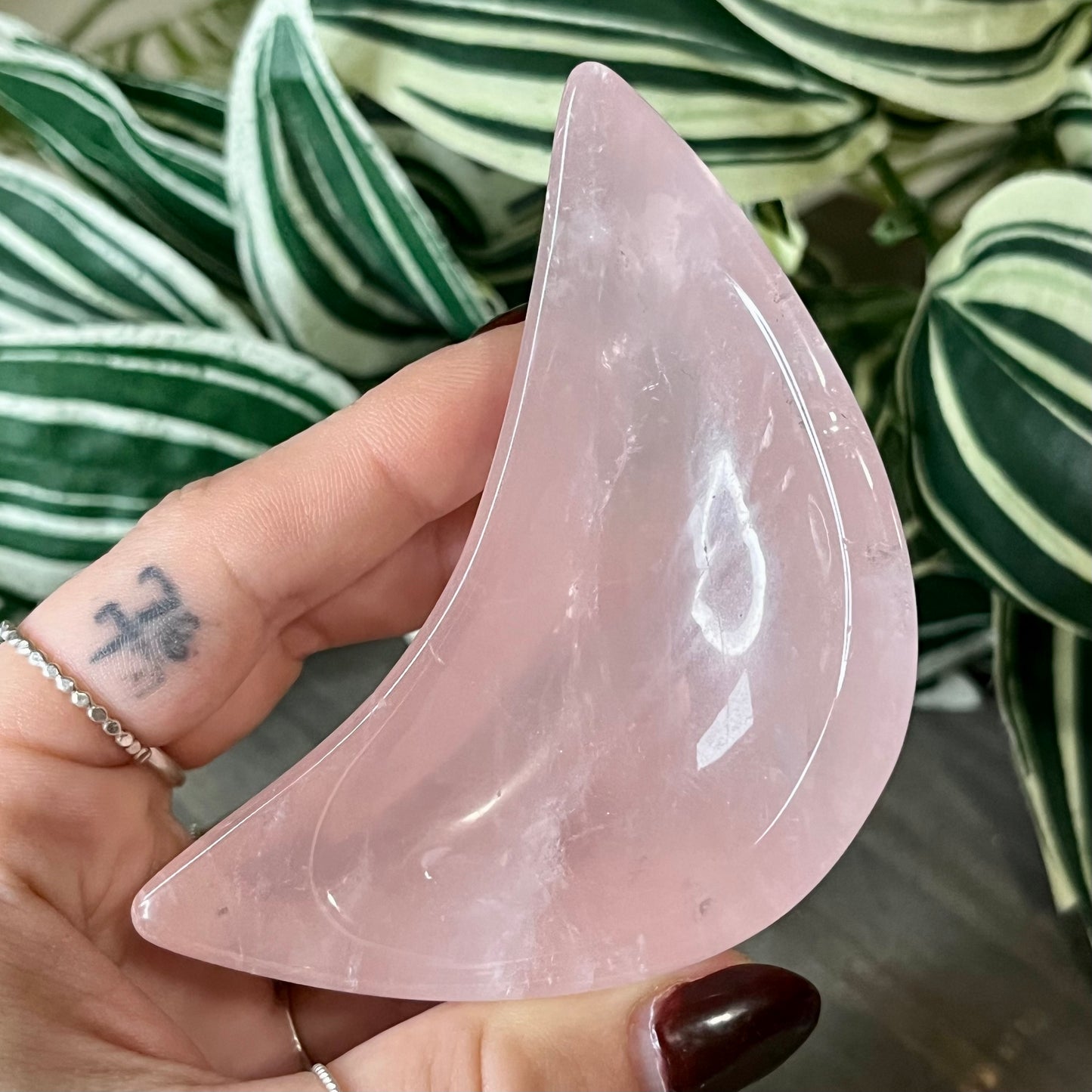 rose quartz moon bowl