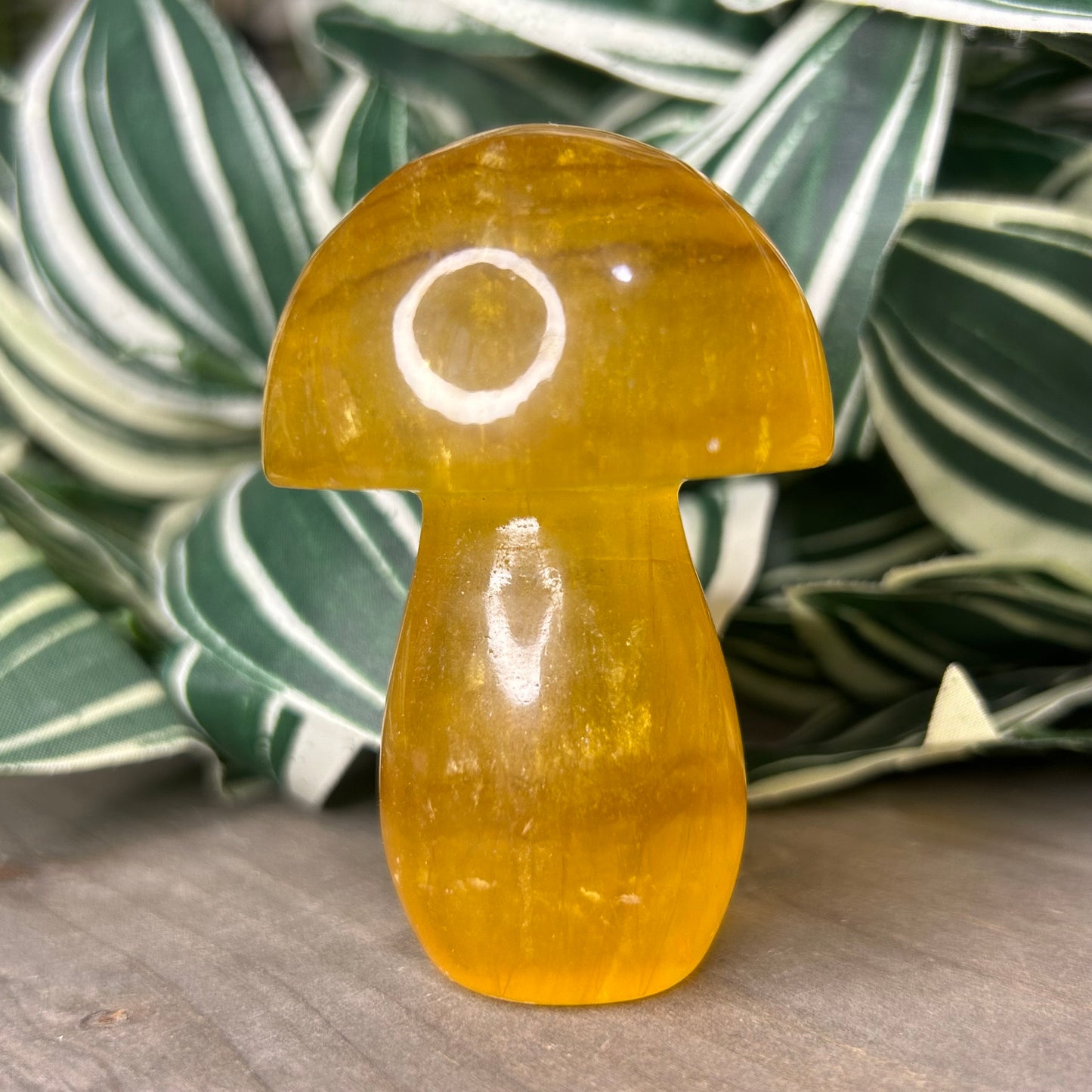 yellow fluorite mushroom