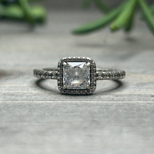 square halo CZ ring (sz 5.5)